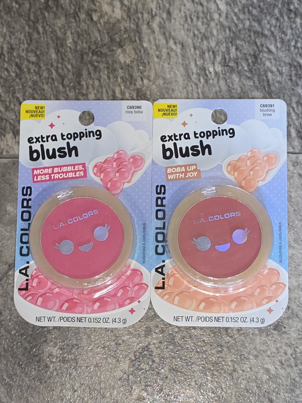 L.A. Colors Extra Topping Blush - Rosy Boba & Blushing Brew BNIB
